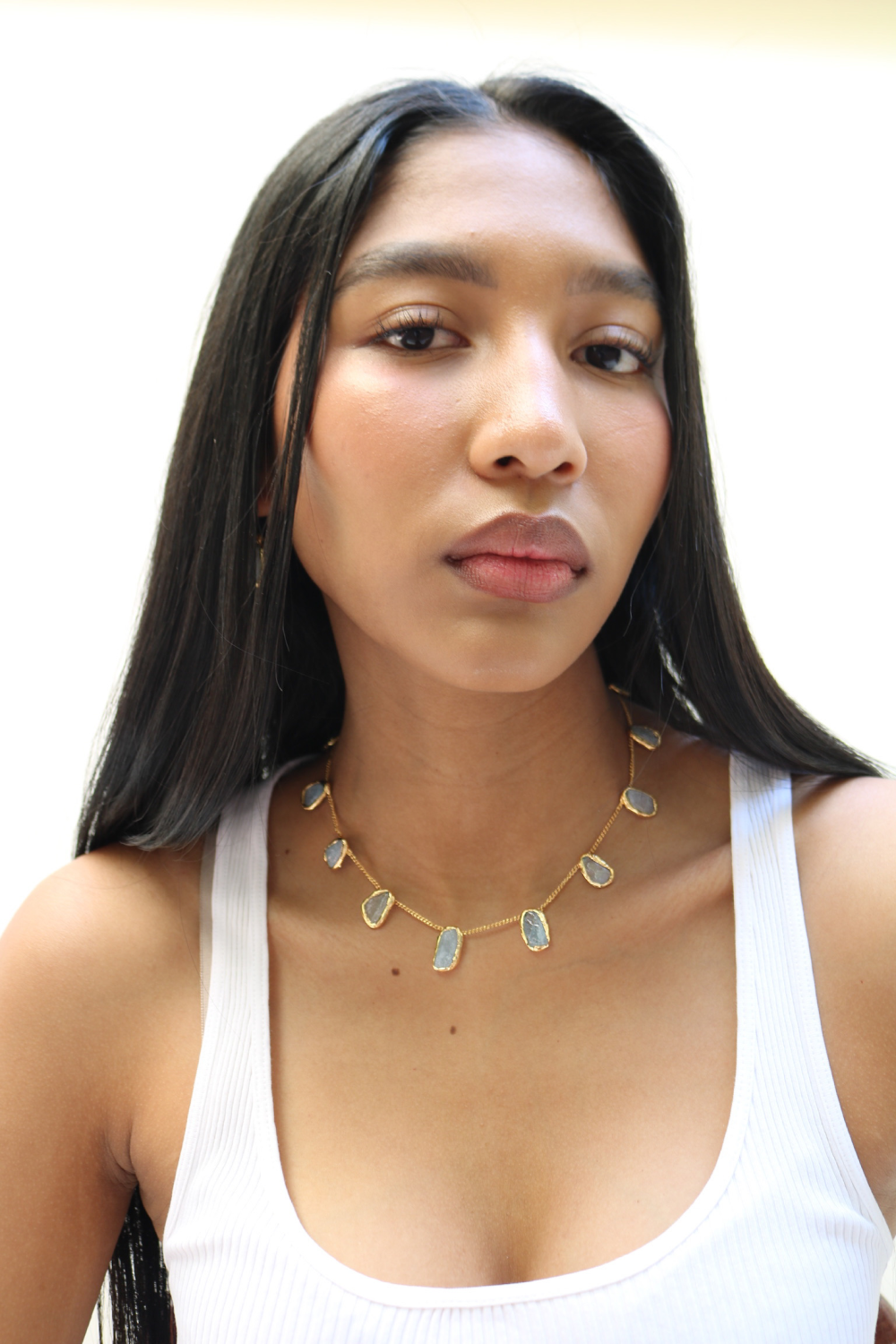 Gemstone Chain Necklace in Gold - Tea & Tequila