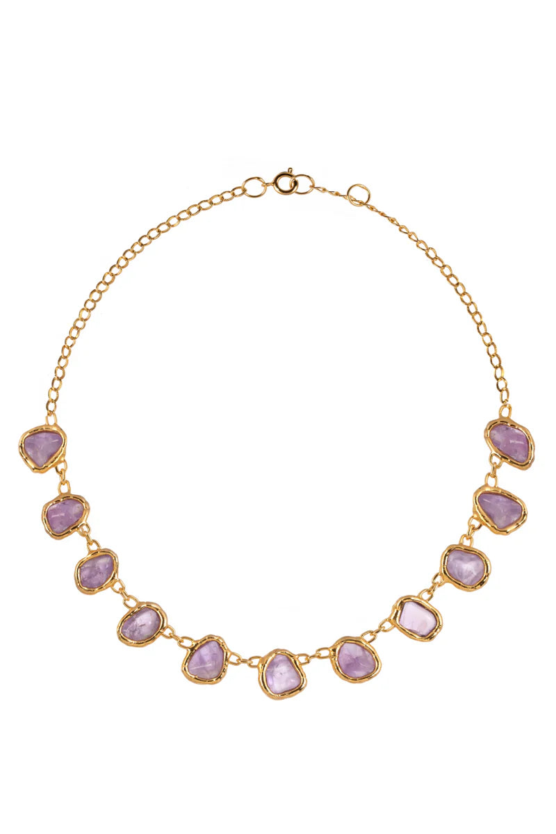 Large Gemstone Necklace in Gold - Tea & Tequila