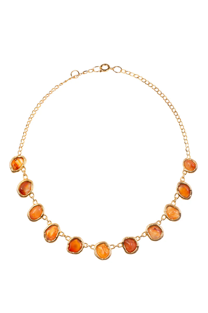 Large Gemstone Necklace in Gold - Tea & Tequila