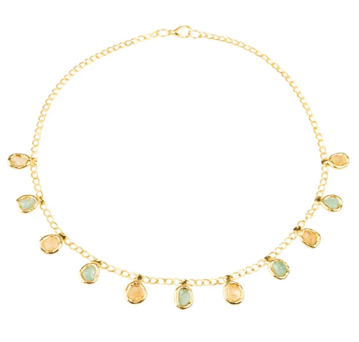 Crystal Two-Tone Necklace in Gold - Tea & Tequila