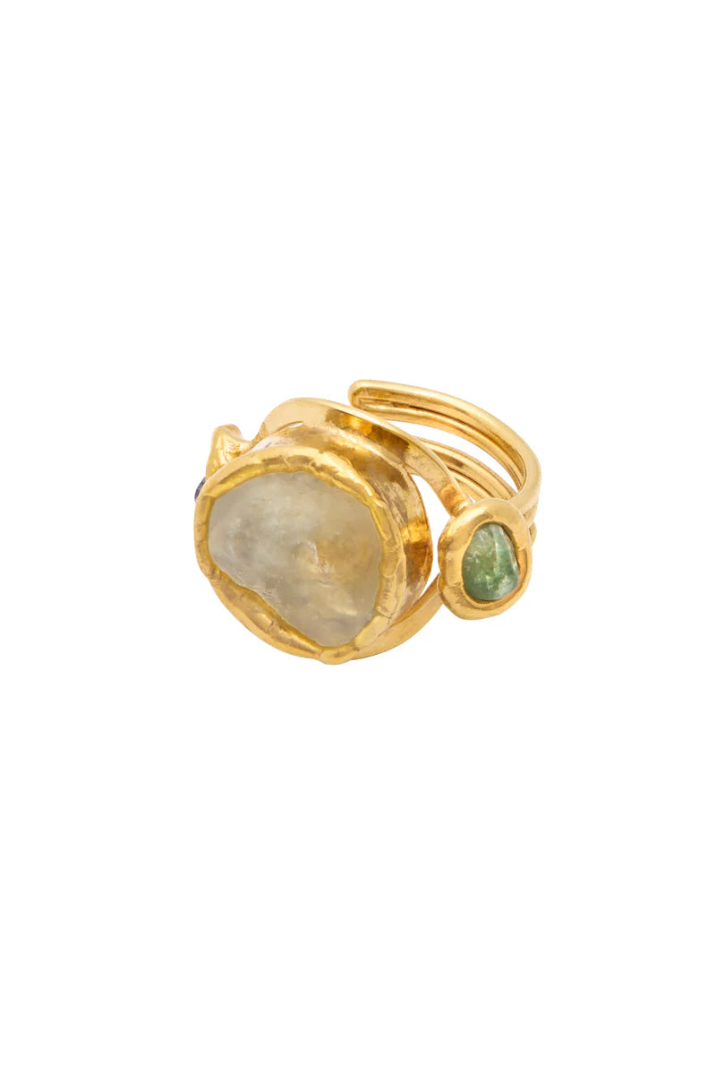 Crystal Protection Ring in Gold - Tea & Tequila