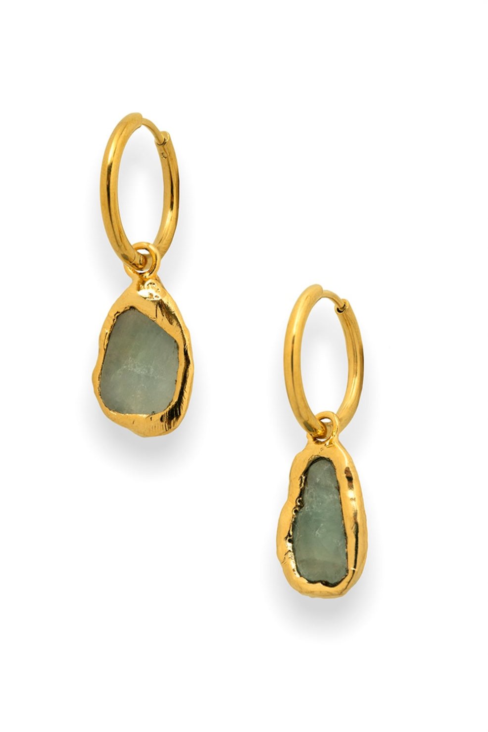 Gemstone Charm Hoops in Gold - Tea & Tequila