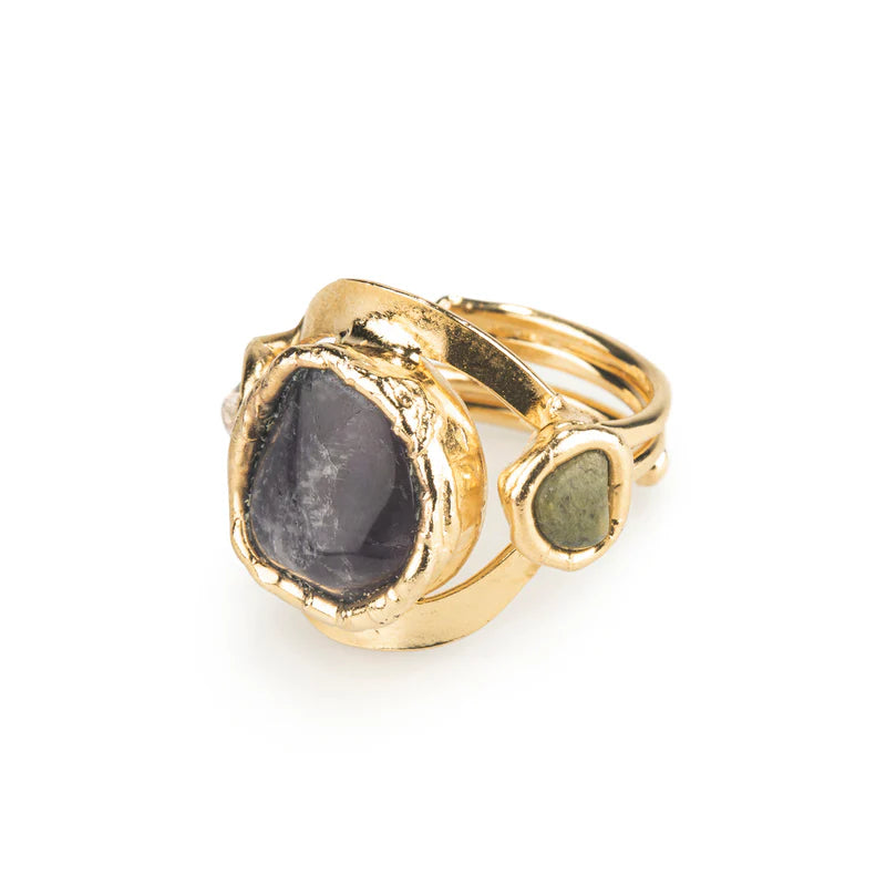 Crystal Protection Ring in Gold - Tea & Tequila