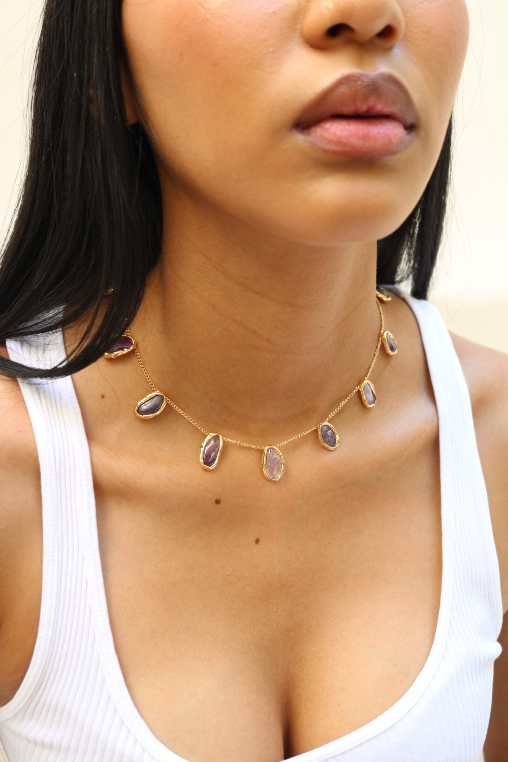 Gemstone Chain Necklace in Gold - Tea & Tequila