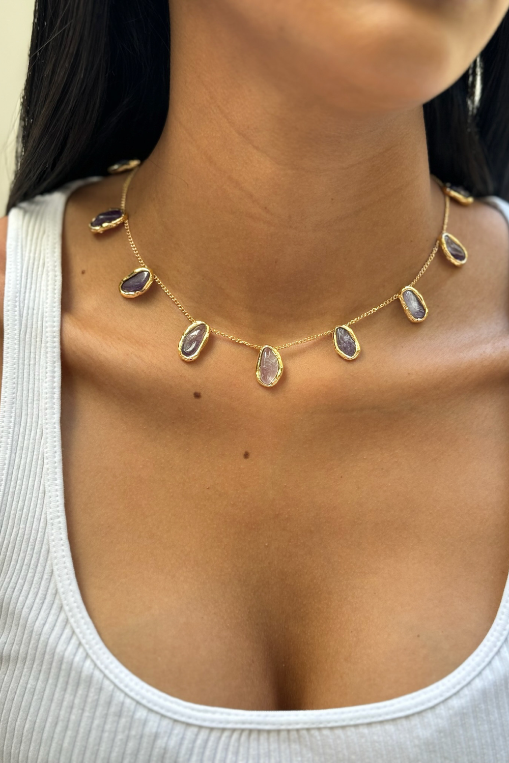 Gemstone Chain Necklace in Gold - Tea & Tequila