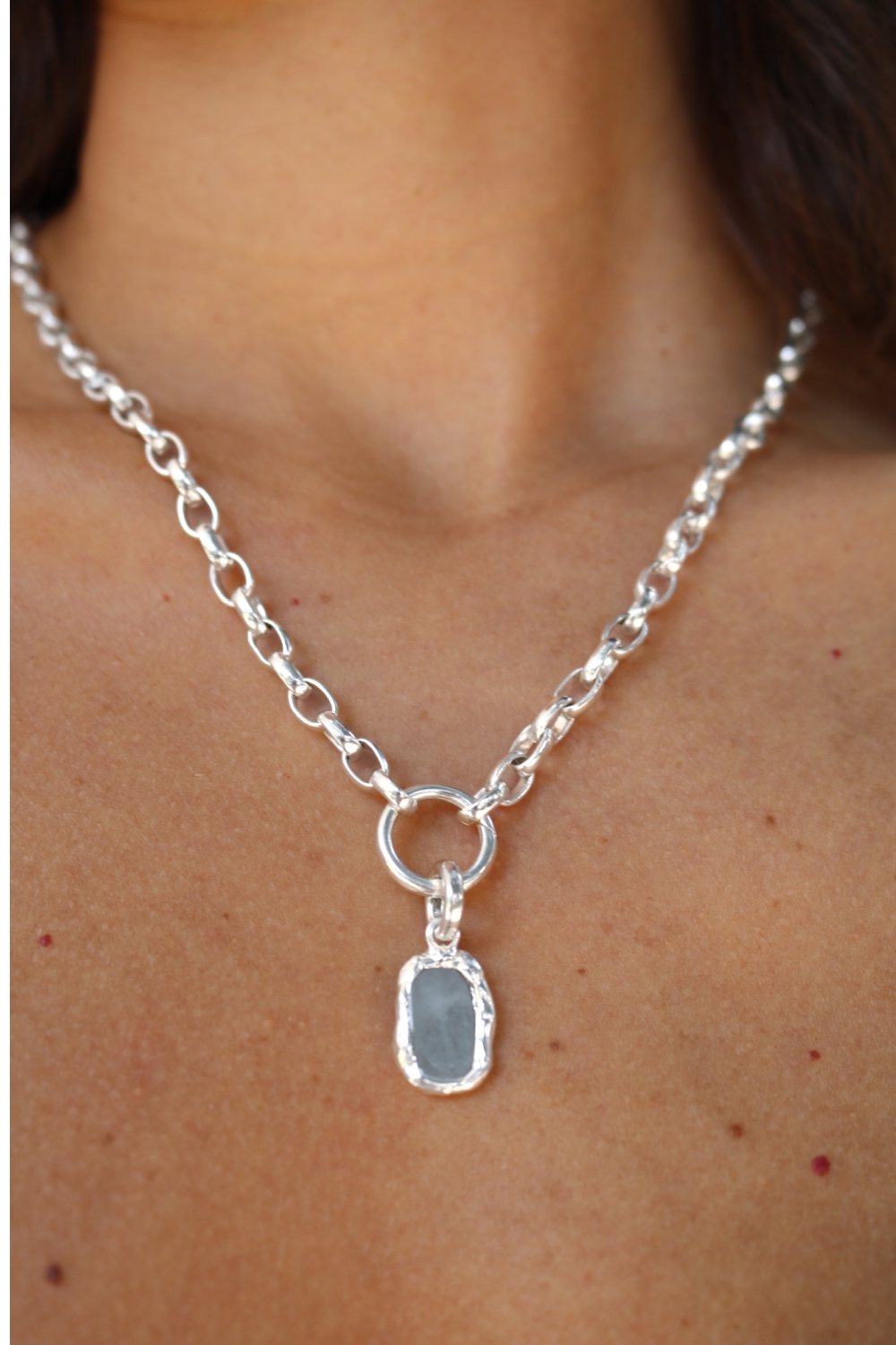 Aquamarine Charm in Silver - Tea & Tequila