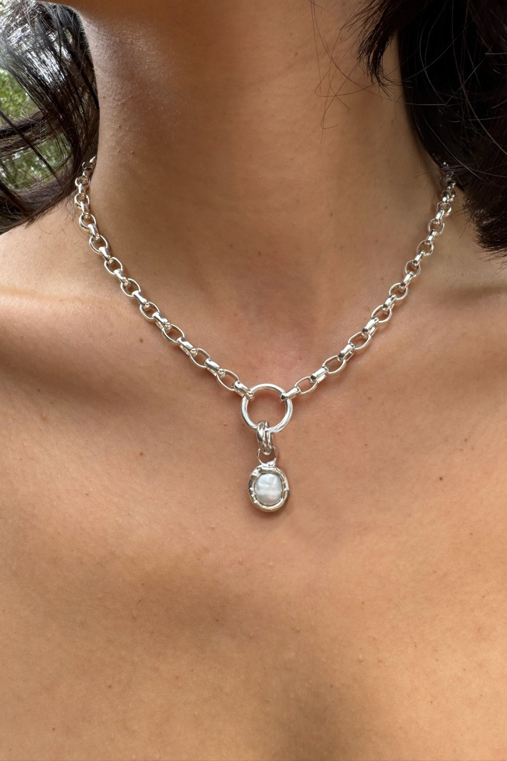 Oval Charm Loop Chain in Silver - Tea & Tequila