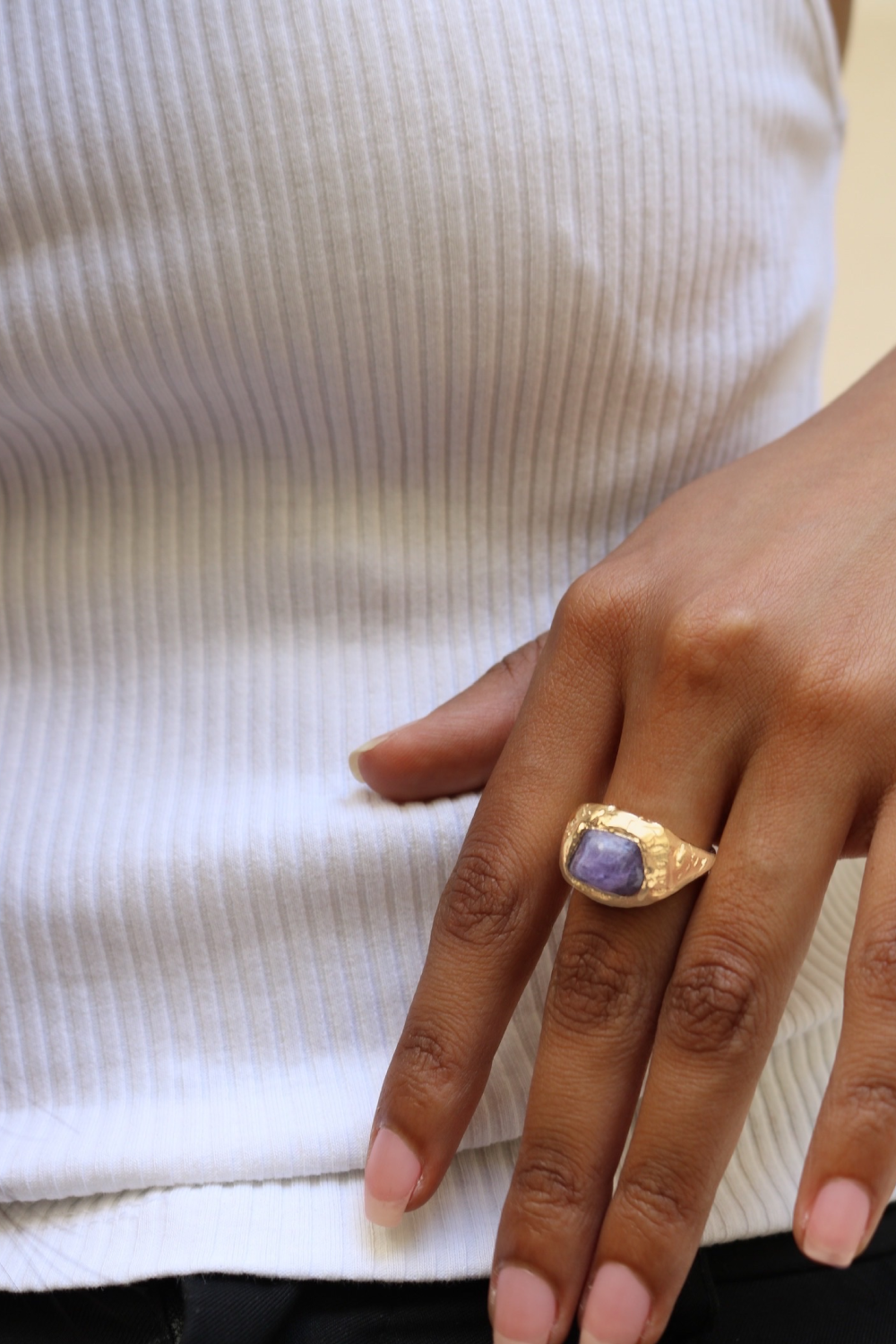 Large Gemstone Ring in Gold - Tea & Tequila