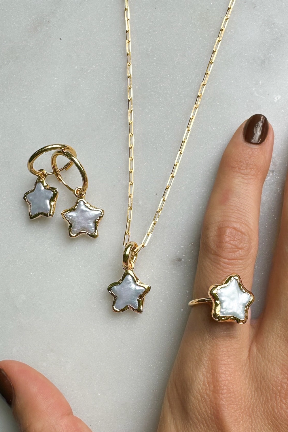 Pearl Star Charm in Gold - Tea & Tequila