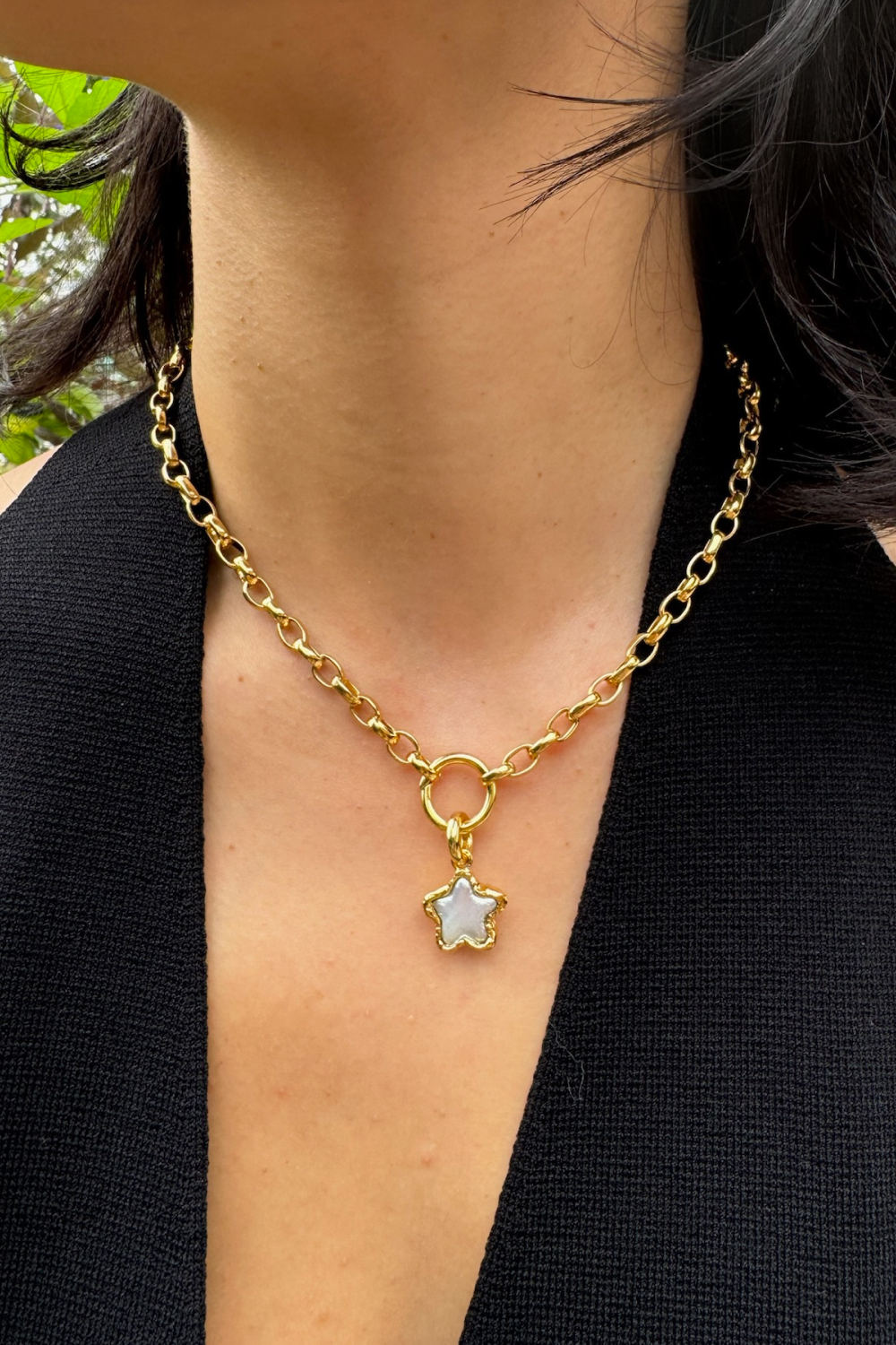 Pearl Star Charm in Gold - Tea & Tequila