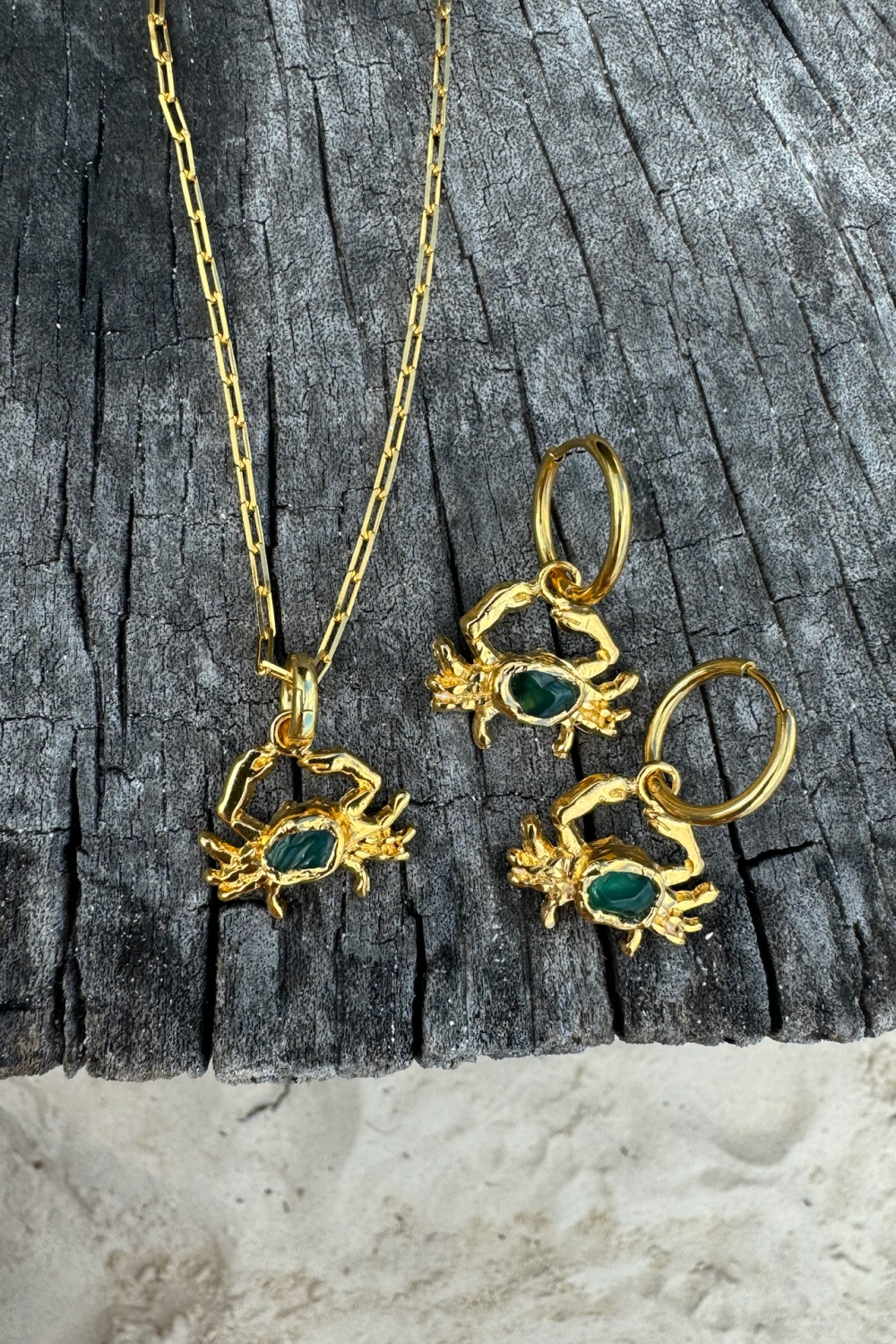 Gemstone Crab Hoops - Tea & Tequila