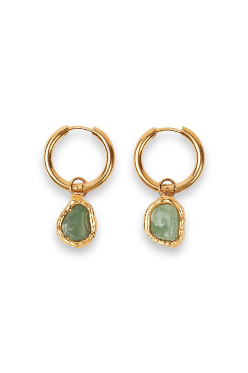 Gemstone Charm Hoops in Gold - Tea & Tequila