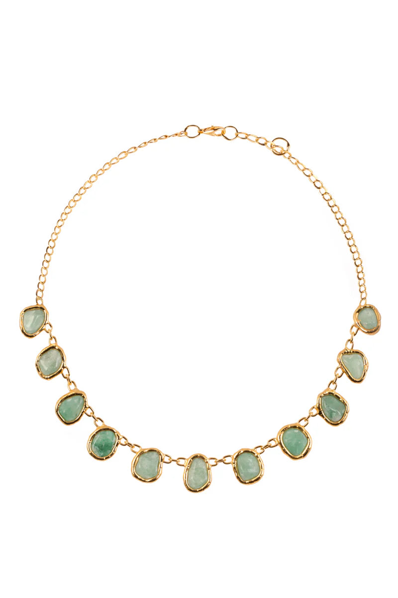 Large Gemstone Necklace in Gold - Tea & Tequila