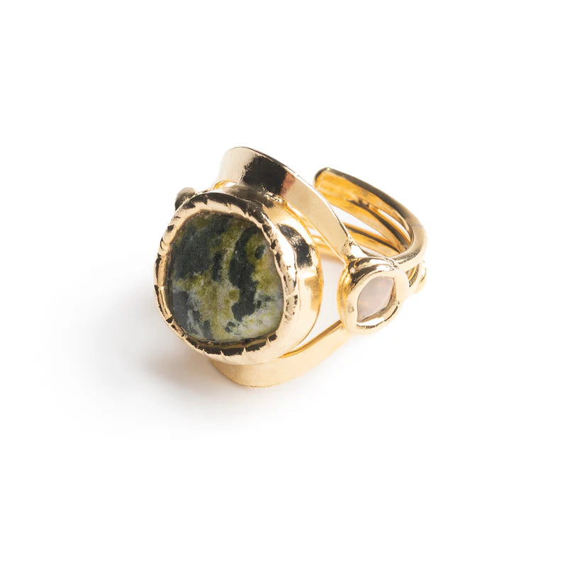 Crystal Protection Ring in Gold - Tea & Tequila