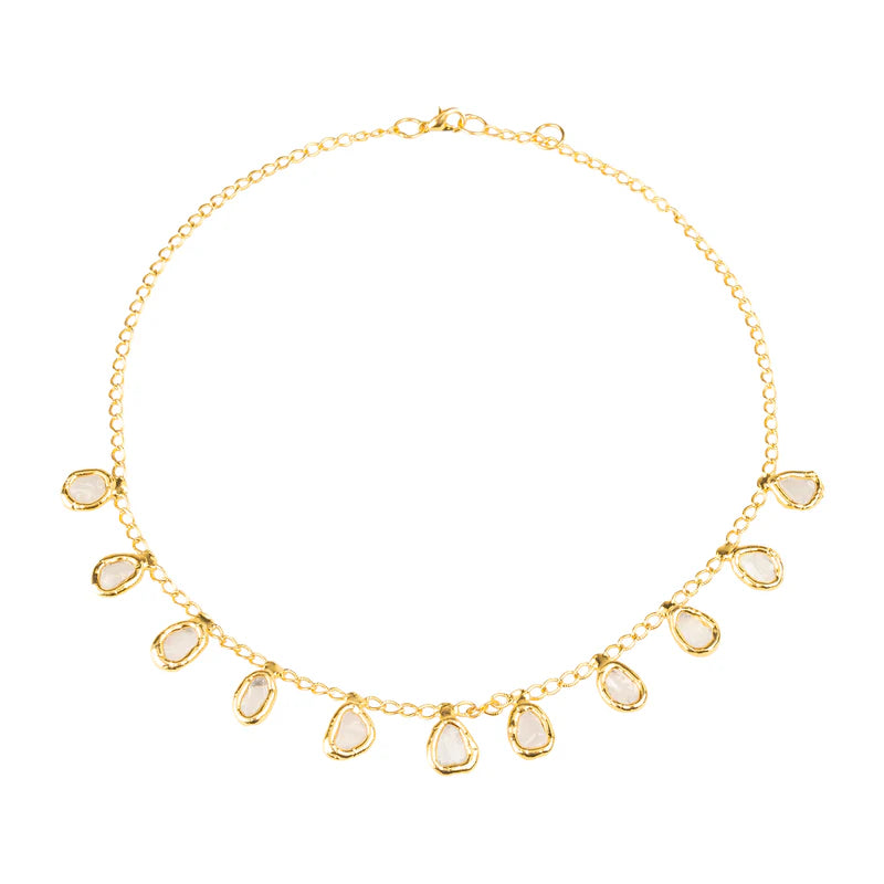 Crystal Two-Tone Necklace in Gold - Tea & Tequila