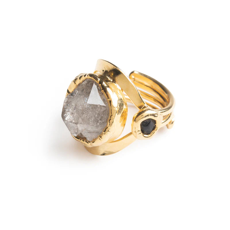 Crystal Protection Ring in Gold - Tea & Tequila