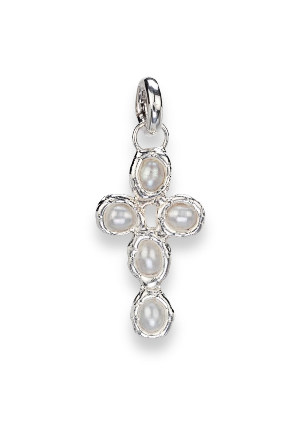 Pearl Cross Charm in Silver - Tea & Tequila