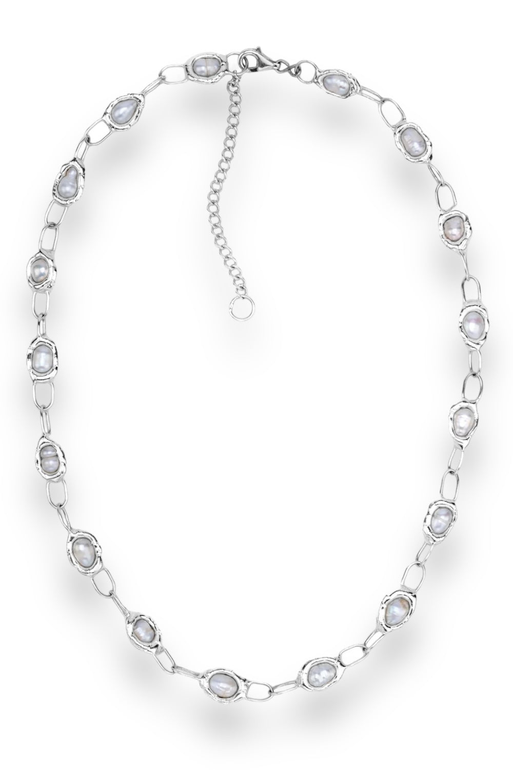 Pearl Chain Necklace in Silver - Tea & Tequila