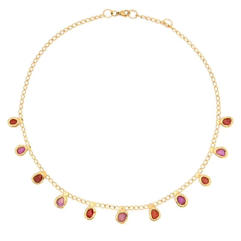 Crystal Two-Tone Necklace in Gold - Tea & Tequila